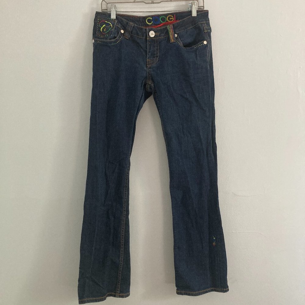 Coogi Women's Dark Wash Denim Jeans Embroidered